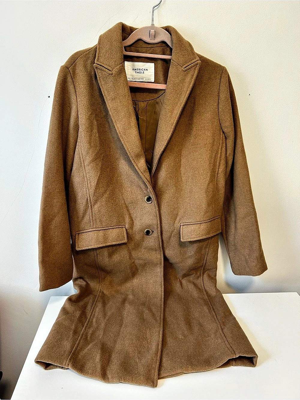 American Eagle Brown Wool Blend Coat Size XS